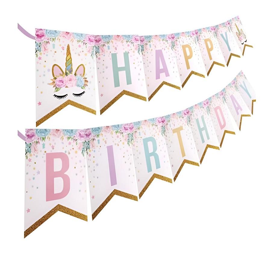 ユニコーン お誕生日ガーランド ハッピーバースデー 誕生日 飾り