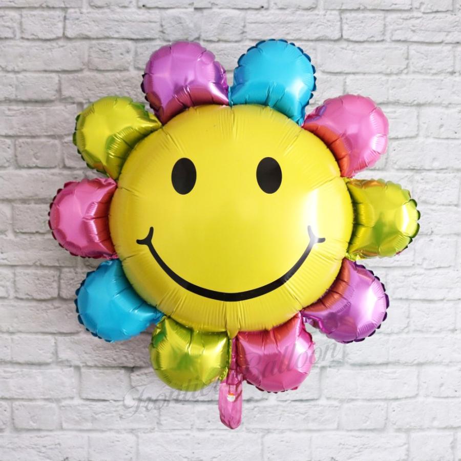 にこちゃん 風船 スマイル フラワー バルーン 誕生日 サプライズ プレゼント カラフル 特大 花 結婚式 お祝い 撮影 ぺたんこ配送 フロンティアジャパン 通販 Yahoo ショッピング