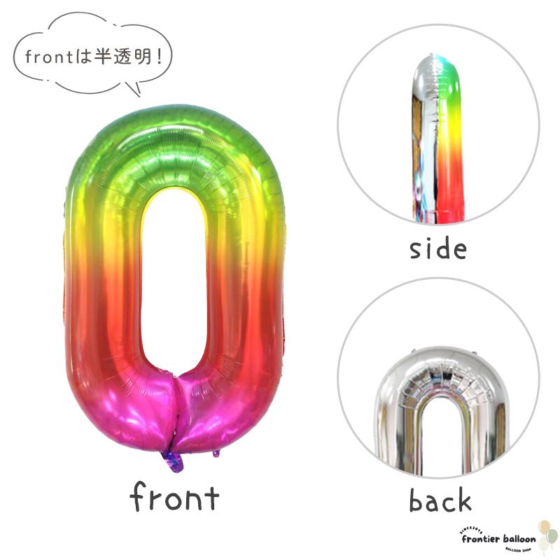 数字 バルーン 特大 誕生日 レインボー ナンバー 90cm 風船 飾り付け