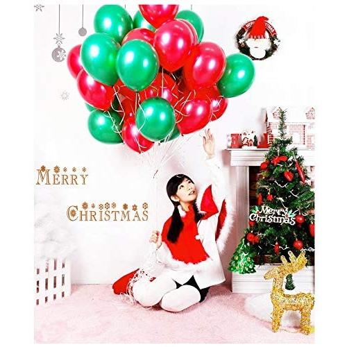 クリスマス 2色 ゴム風船 赤 緑 毎日がバーゲンセール 極厚 パール 風船 飾り付け 50個入 割れにくい ぺたんこ配送 飾り おしゃれ バルーンコーディネート