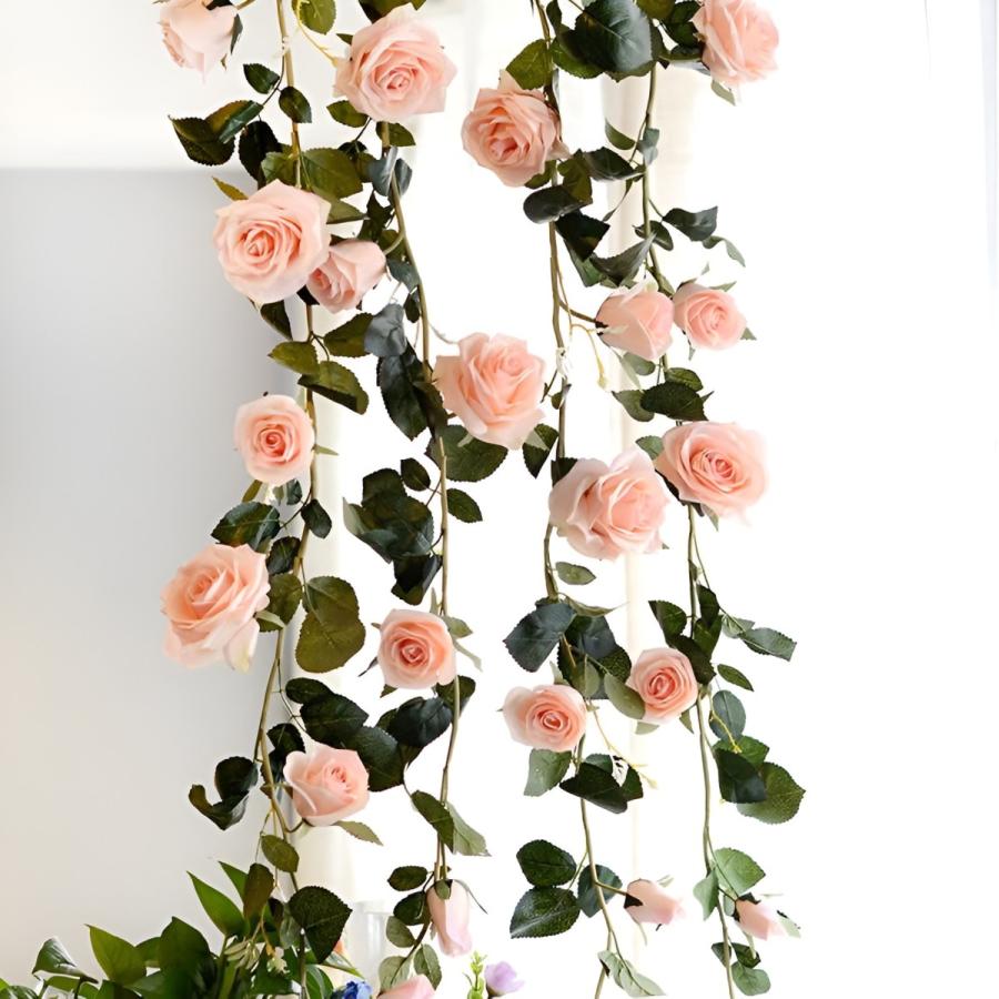 ローズガーランド 1.8m カーテン 装飾 造花 バラ アイテム 飾り