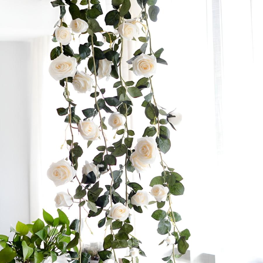 ローズガーランド 1.8m カーテン 装飾 造花 バラ アイテム 飾り