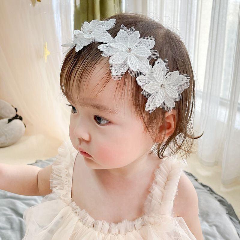 トラスト ベビー用ヘアバンド フラワー ホワイト ヘアバンド 赤ちゃん 写真用 becco.co.tz