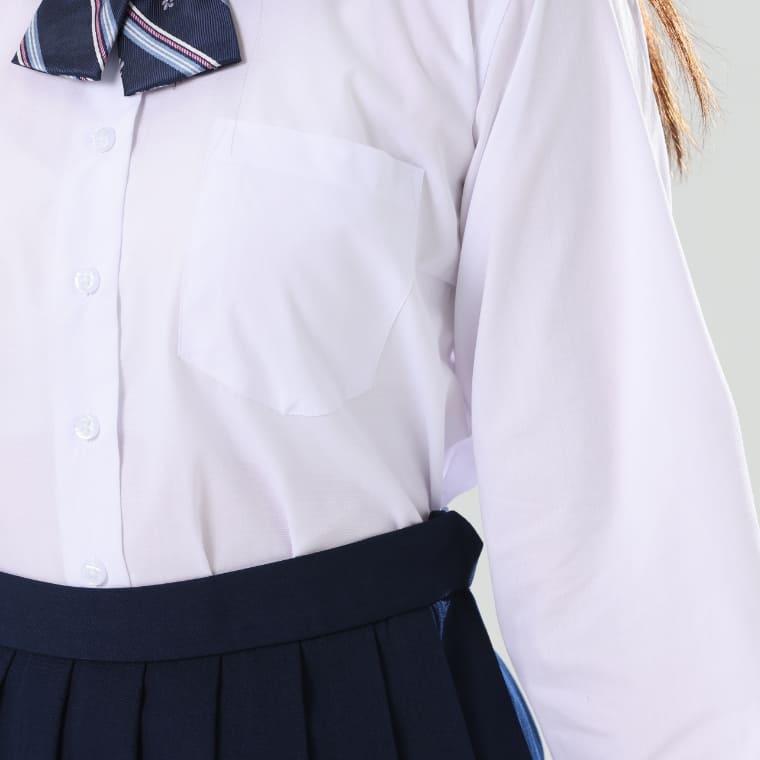 スクールシャツ 女子 長袖 ノーアイロン 制服 カッターシャツ 形態安定 速乾 シャツ レディース ワイシャツ ブラウス 小学生 高校生 中学生 子供 女の子 |  | 04