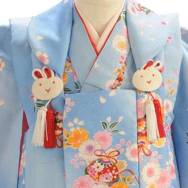 七五三 レンタル 3歳 女の子 被布 ブルーぼかし鈴/身長90cm前後☆簡単