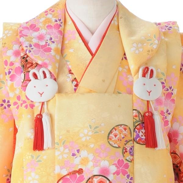 七五三 レンタル 3歳 女の子 被布 イエローつづみに桜《身長》90cm前後