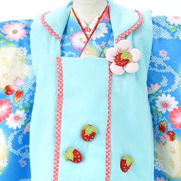 七五三 レンタル 3歳 女の子 被布 ブルーチャイドール苺《身長》90cm