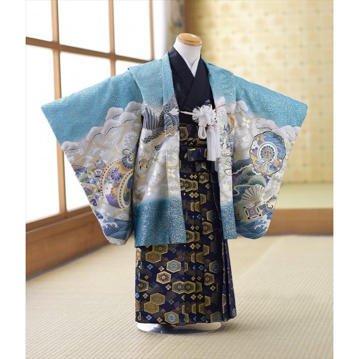 七五三 レンタル 5歳 男の子 ブルーふぶきつづみとタカ ミニ5才《身長