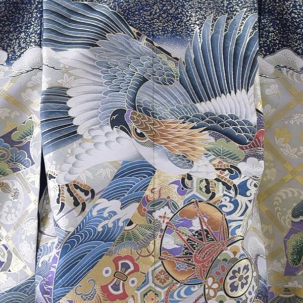 子供用 着物 鷹模様 100cm~ 子供用 着物 鷹模様 100cm~