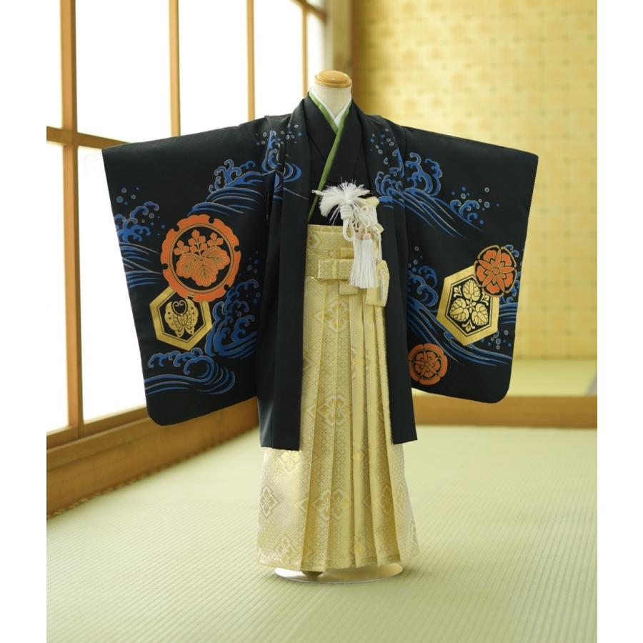 七五三 レンタル 5歳 男の子 花わらべ 赤富士と鯉 5才《身長》115cm前後★簡単な着付けマニュアル付き! 子供着物レンタル 羽織 袴レンタル 753 卒園式 結婚式