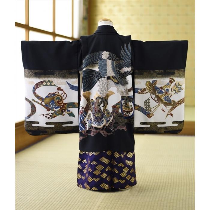 七五三 レンタル 5歳 男の子 黒雲居タカかぶと《身長》105cm前後☆簡単