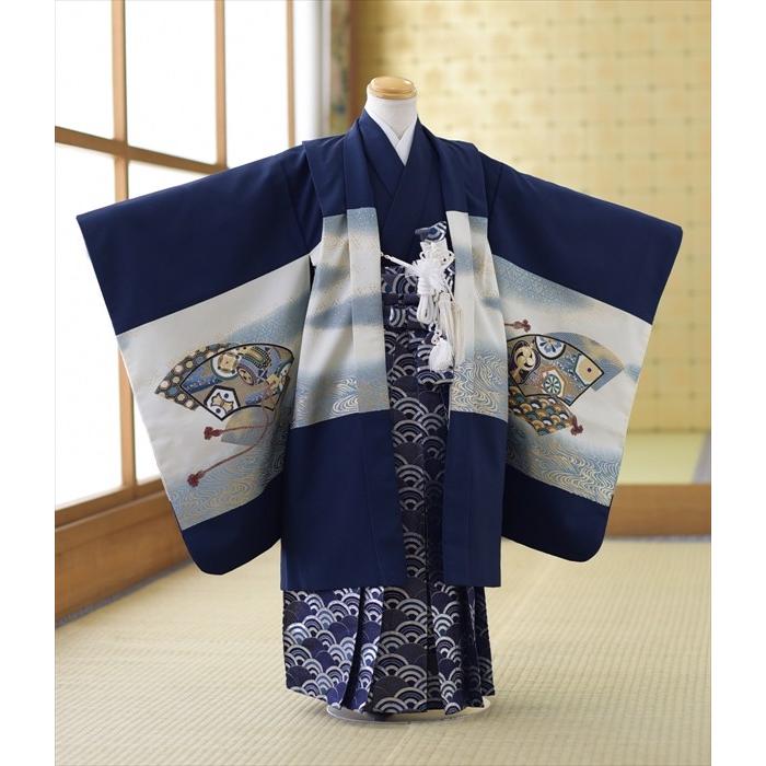 七五三 レンタル 5歳 男の子 紺つづみタカに軍配《身長》120cm前後