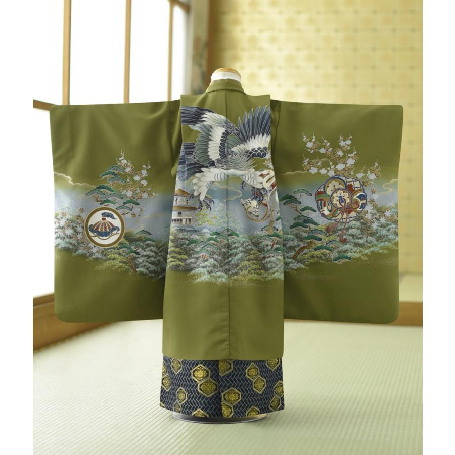 豪華刺繍入り✧‧˚七五三　3歳　小さめ5歳　男の子　淡色系　緑　抹茶 豪華刺繍入り♡七五三 3歳 男の子 抹茶色 緑系 小さめ