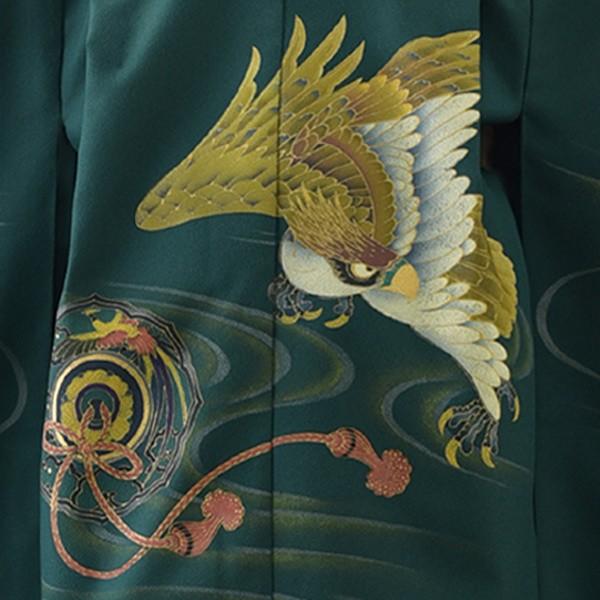 希少カラー♡七五三　5歳　男の子　フルセット　一式　ミントグリーン　刺繍　鷹 希少カラー♡七五三 5歳 男の子 フルセット 一式 ミントグリーン 刺繍