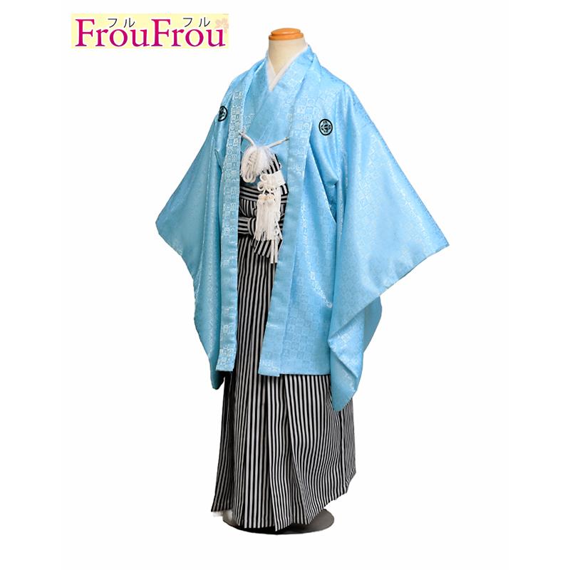 七五三 レンタル 6歳 7歳 8歳 男の子 ブルー宝づくし 7才 袴70cm《身長