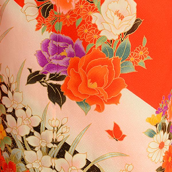 七五三 レンタル 7歳 女の子 赤三色バラ《身長》125cm前後☆簡単な