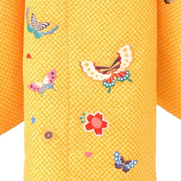 七五三 レンタル 7歳 女の子 黄総かのこ蝶《身長》120cm前後☆簡単な