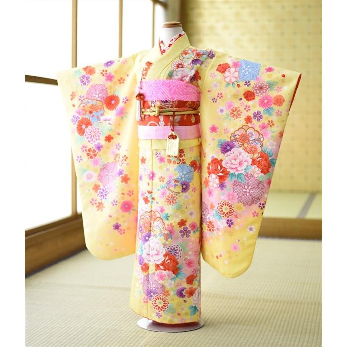 七五三 レンタル 7歳 女の子 レモンイエローりんどう《身長》120cm前後