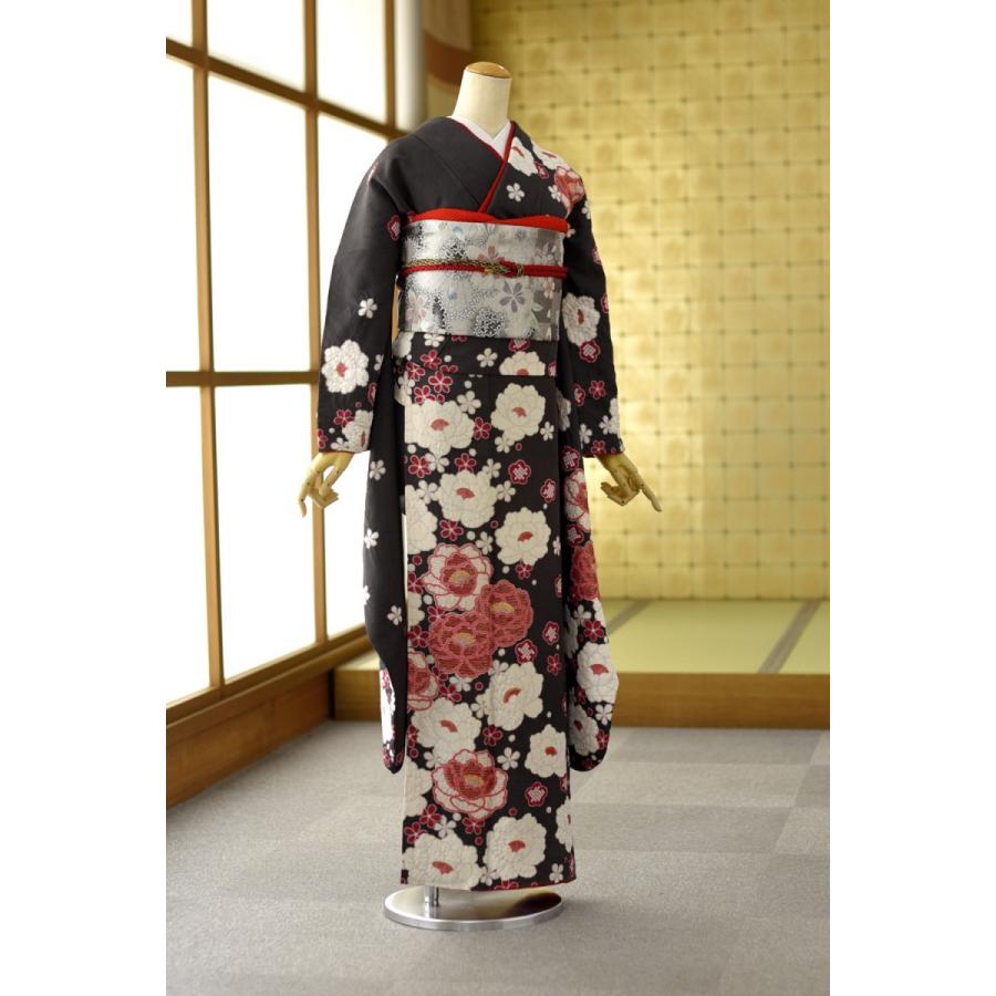 【新品未仕立て】正絹 小紋着物 反物 蝶と花柄 ピンク系 高級品 20021199n01.jpg