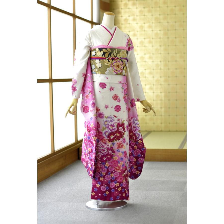振袖 レンタル フルセット 藤色 桜吹雪 適応身長170cm〜175cm トール
