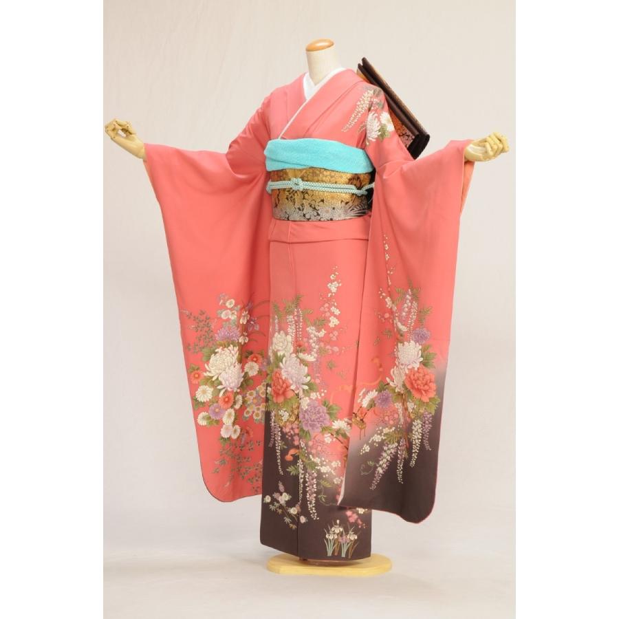振袖 身長150-165cm サーモンピンク　桜　正絹 振袖 身長150-165cm サーモンピンク 桜 正絹 - メルカリ