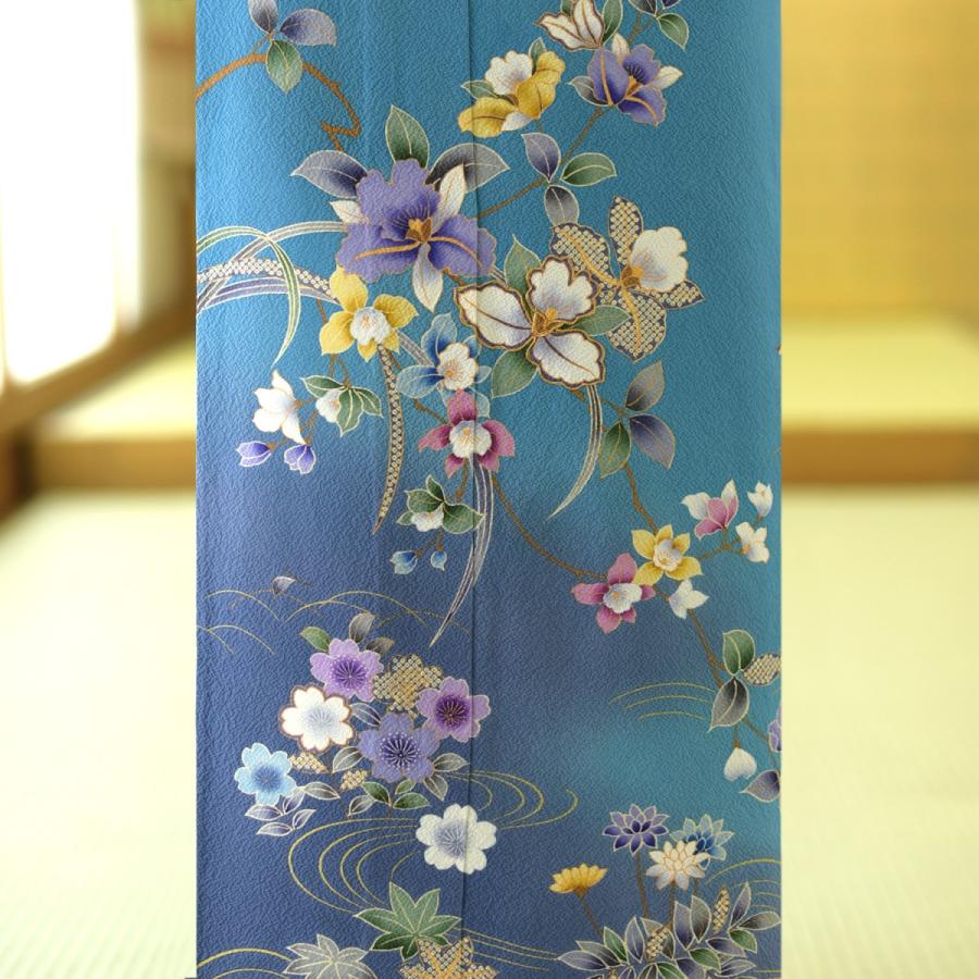 D211＋　D330 夏着物　訪問着　花模様　水色　絽　正絹　未使用極美品 D211＋ D330 夏着物 訪問着 花模様 水色 絽 正絹 未使用極美品