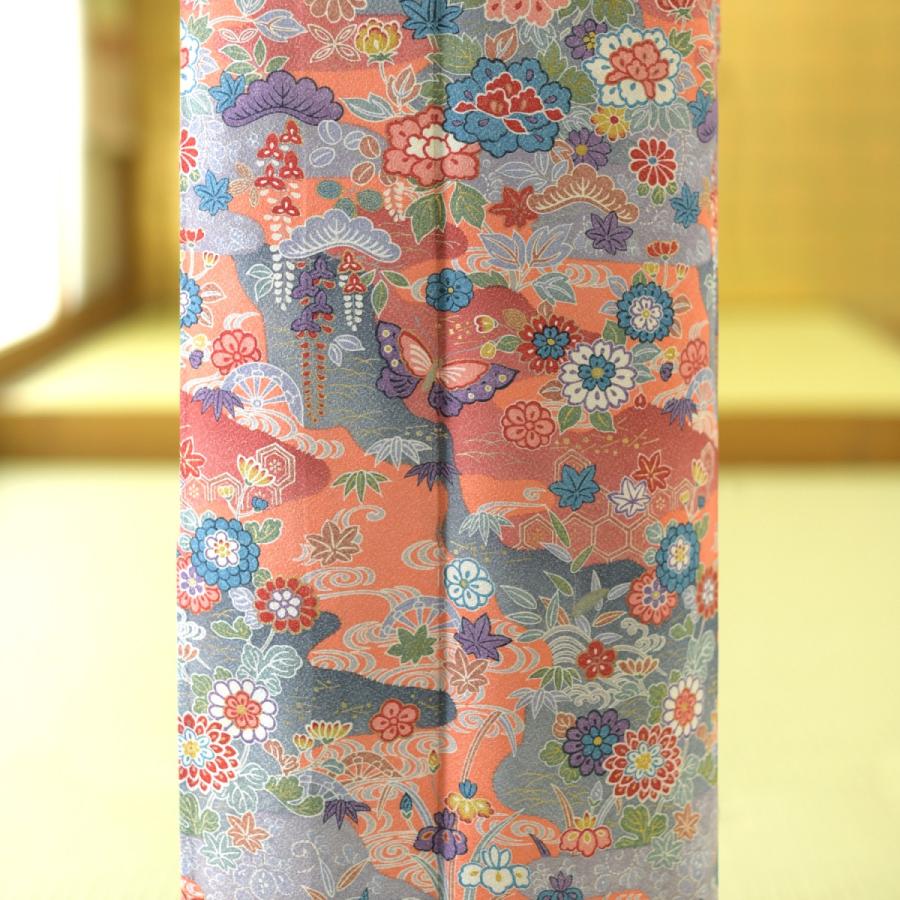 夏用小紋 オレンジ京のかすみ 身長 156cm〜166cm位 訪問着 レンタル 単