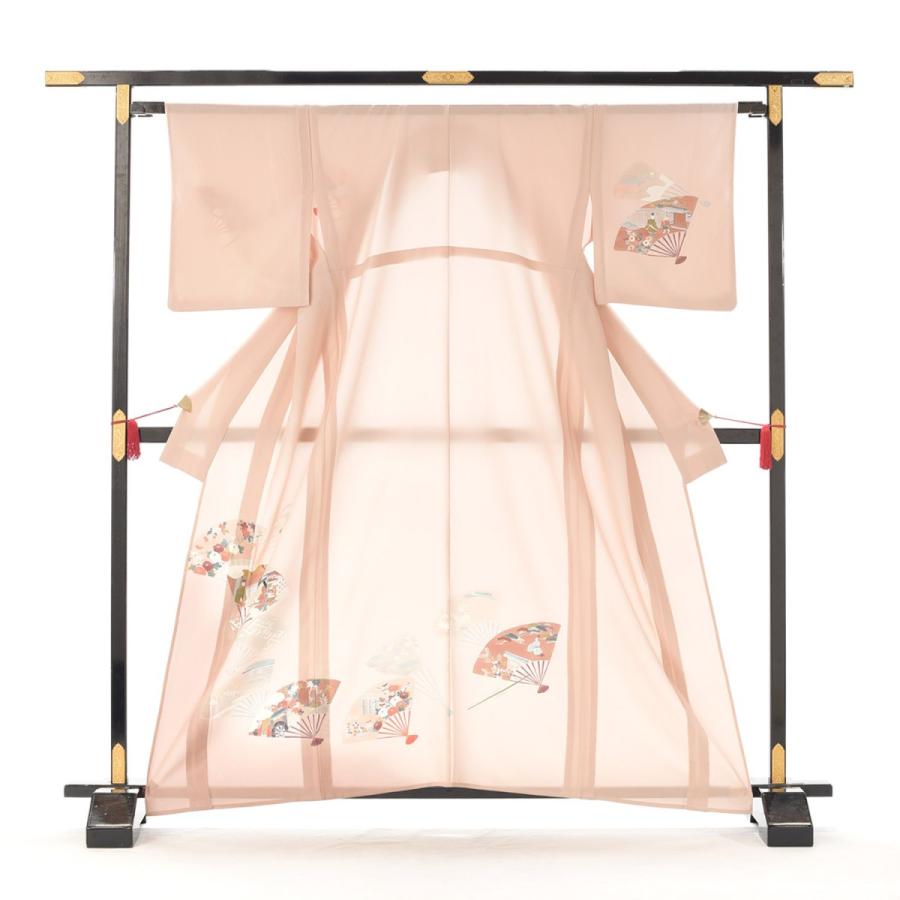 夏用単衣訪問着 扇面御所 身長 151cm〜161cm位 訪問着 レンタル 単衣