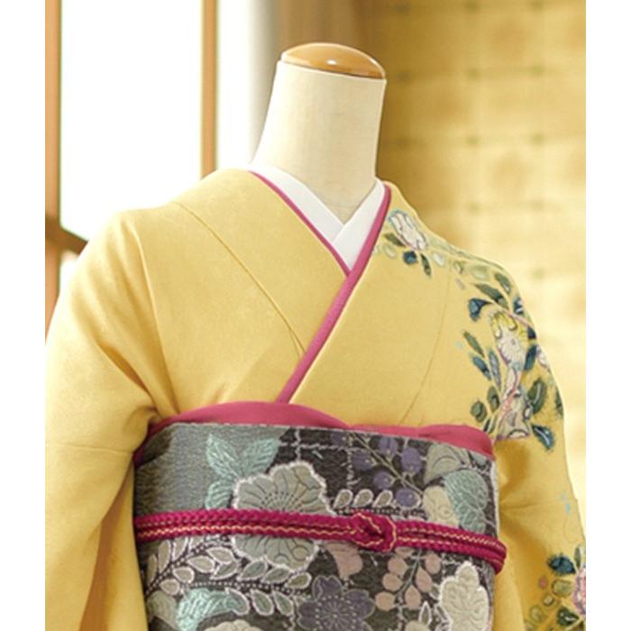 パステルライトイエロー辻が花 身長 160cm〜173cm位 レンタル 訪問着