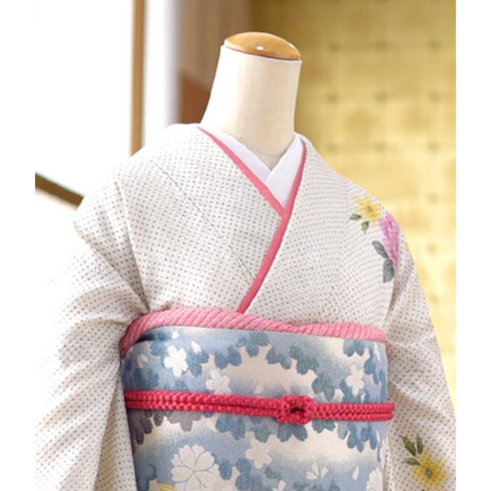 夏用単衣訪問着 白総しぼり三色花 身長 160cm〜178cm位 訪問着 夏用単衣訪問着 白総しぼり三色花 身長 160cm〜178cm位 訪問着