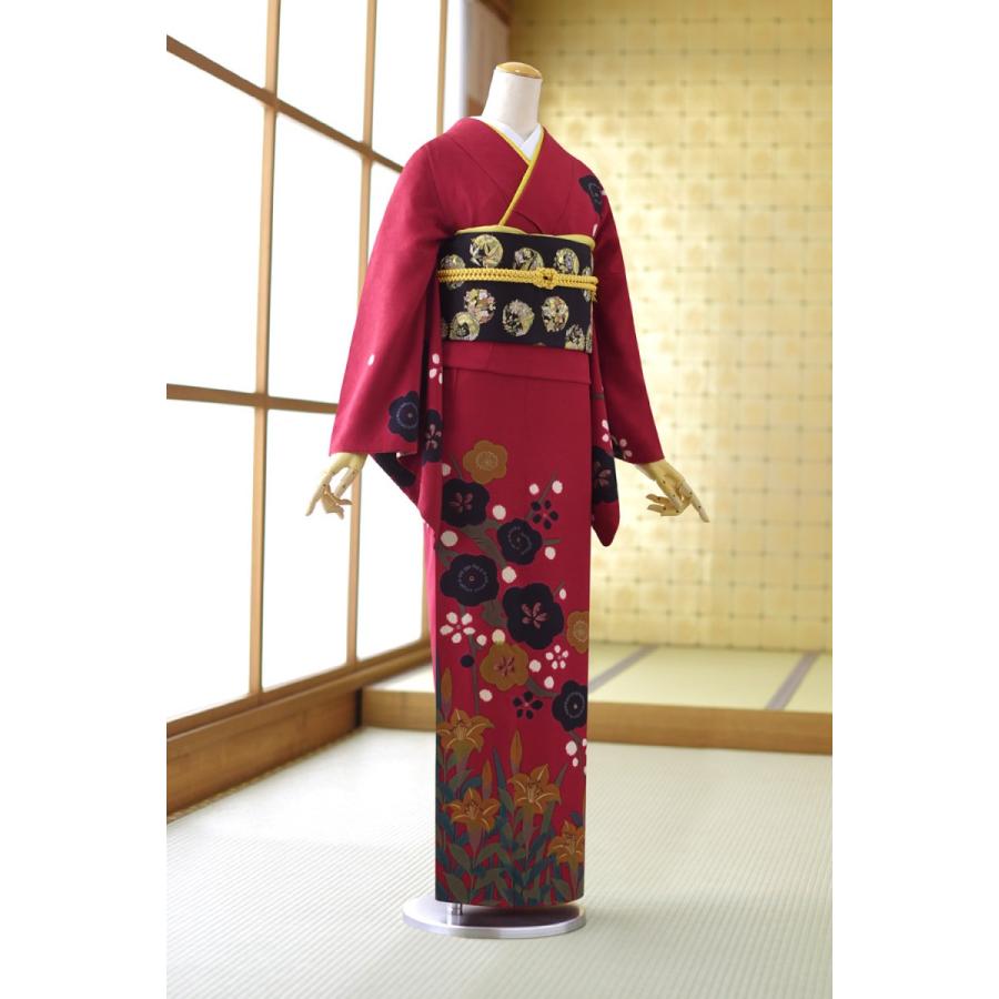 色留訪問着 袷 4点 フルセット入学式 卒業式 入園式 卒園式 お宮参り 春 秋 訪問着 レンタル 着物レンタル 貸衣装 結婚式 卒業式 入学式 卒園式