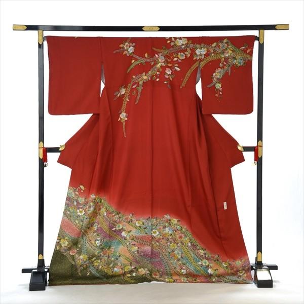 訪問着 レンタル 卒業式 母 着物 えんじ五色辻が花 結婚式 女性