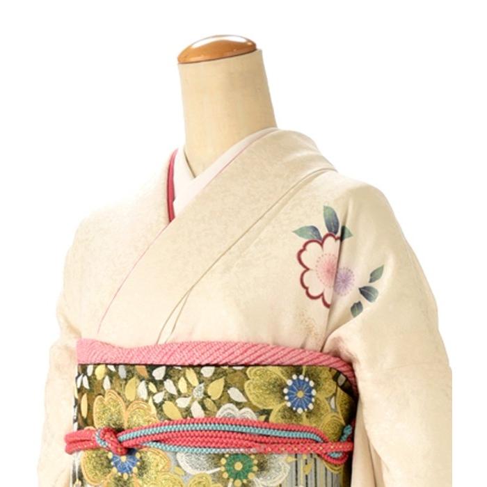 夏用単衣訪問着 白春がすみ桜流水 (裾) 身長 158cm〜170cm位 レンタル