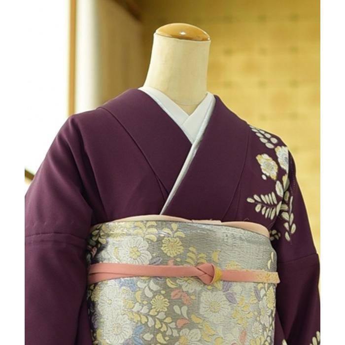 夏用単衣訪問着 ワイン 濃い茶ぼかし 身長152cm〜164cm位 レンタル