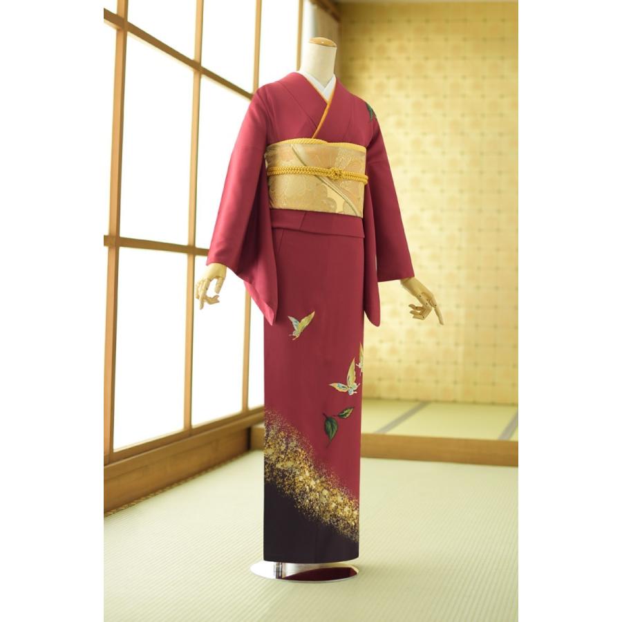 レンタル訪問着 金吹雪一葉蝶 身長 155cm〜167cm位 入学式 入園式