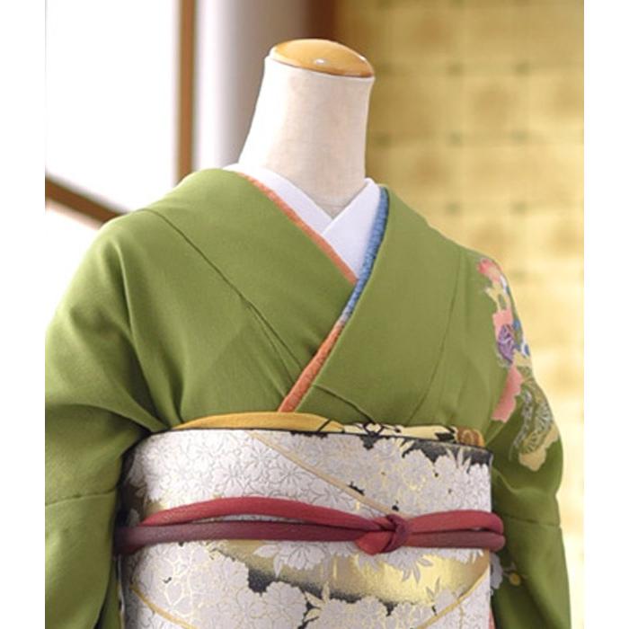 夏用単衣訪問着 グリーン桜たちばな 身長 160cm〜176cm位 訪問着 