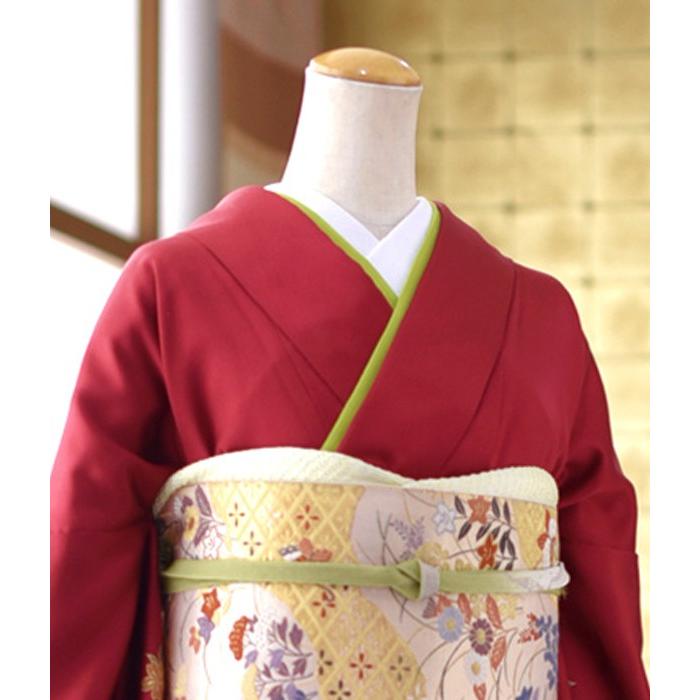 赤と濃茶の市松訪問着  七五三 卒業式 入学式 結婚式 レンタル 付け下げ 20点セット 附下 着物 草花 えんじ系 赤茶 ブラウン