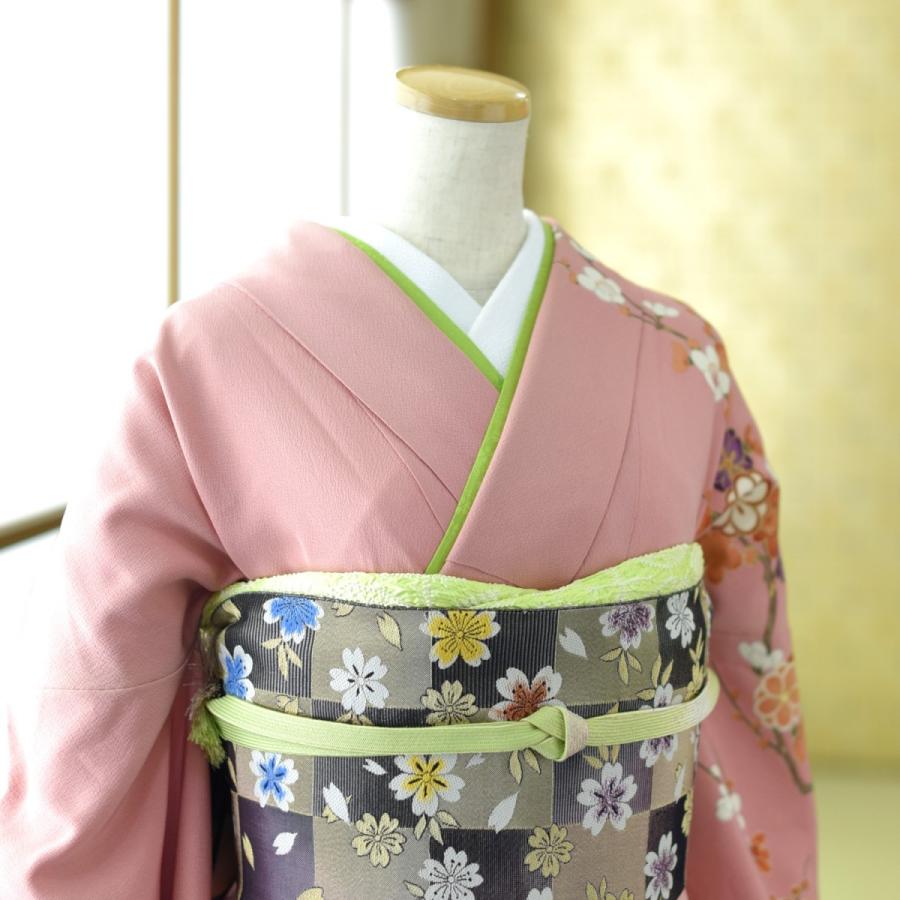 訪問着 レンタル ピンク桜になぎなた鉾 身長 149cm〜161cm位 結婚式