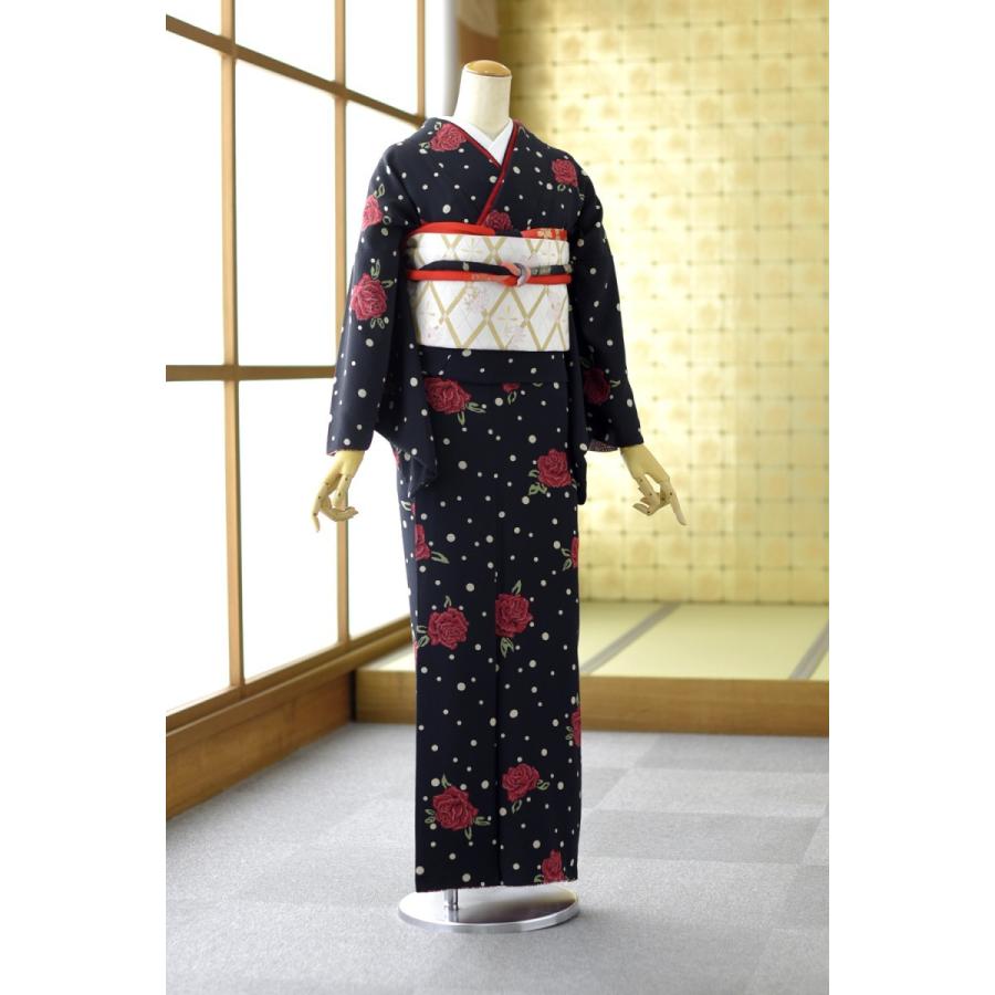 小紋 ばらに水玉《身長》145cm〜157cm位 レンタル 訪問着 往復 小紋 ばらに水玉《身長》145cm〜157cm位 レンタル 訪問着 往復