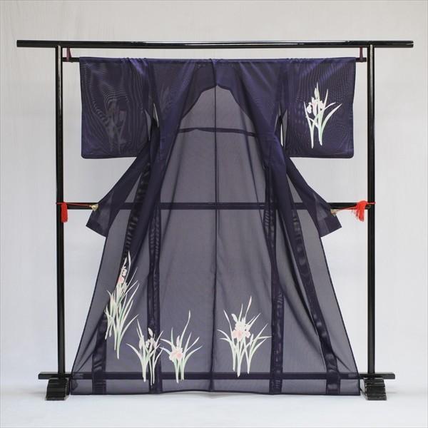 絽 訪問着 夏用 レンタル 潮来あやめ 身長 150cm〜163cm位 ろ 夏 着物