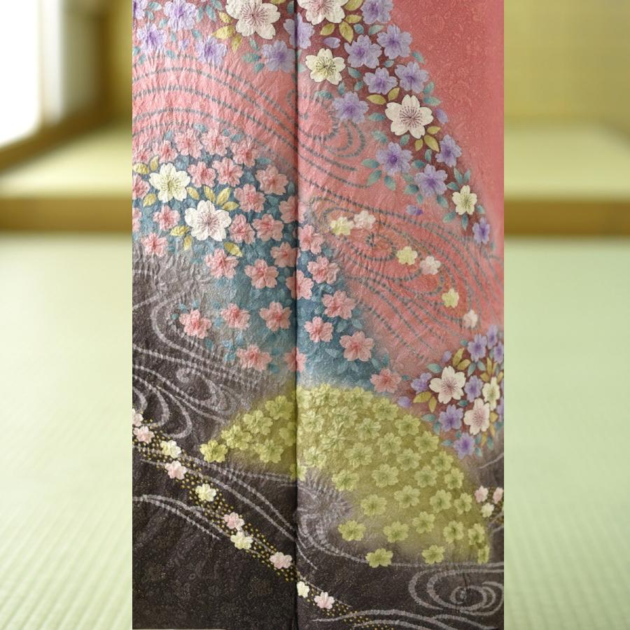 色留袖 レンタル ピンクおぼろ絞り梅 身長 160cm〜175cm位 着物