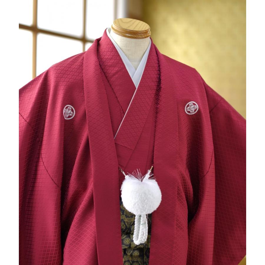紋付 袴 レンタル 羽織袴 蘇芳菱詰 身長167cm〜178cm 男性 卒業式 結婚 