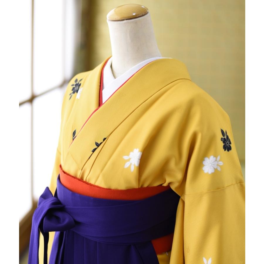 卒業式 袴 女性 先生 教員 着物 山吹小花 紫 レディース 身長 156cm