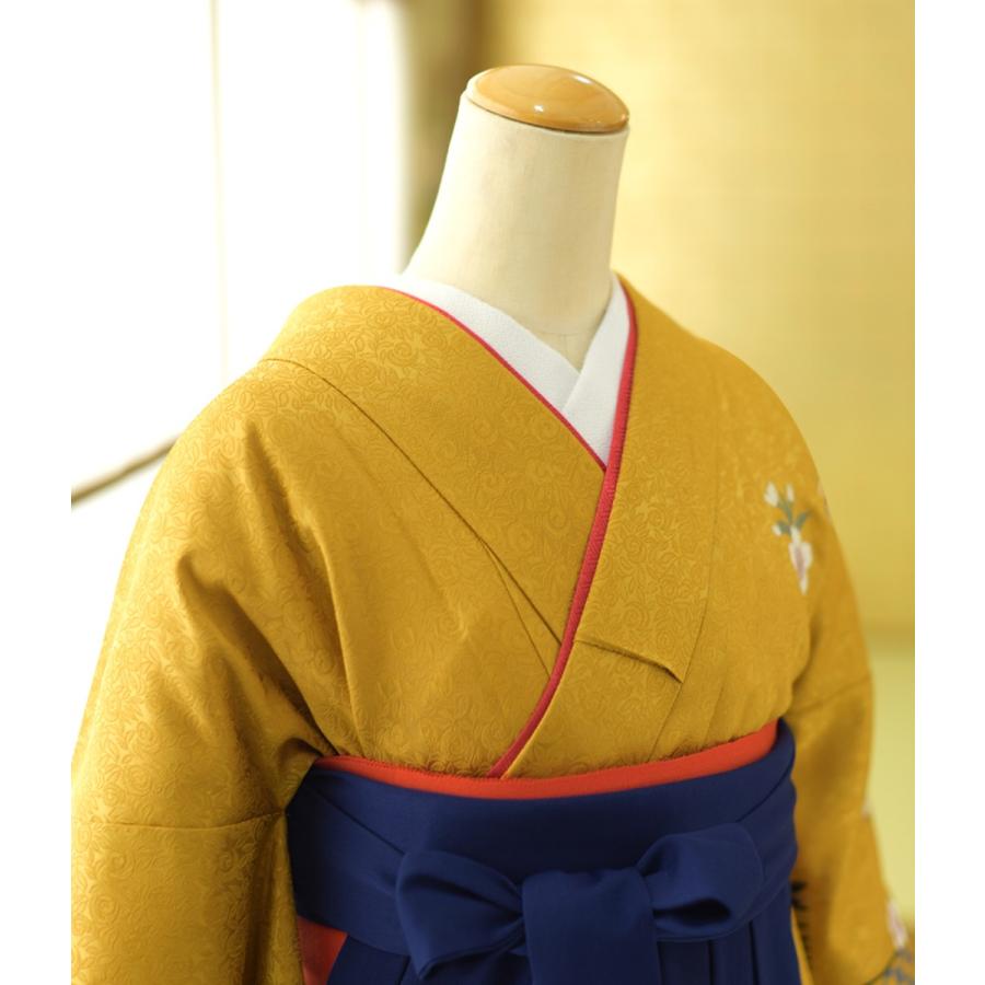 袴 レンタル 先生 教員 卒業式 女子袴 着物 右近青海桜 紺 レディース