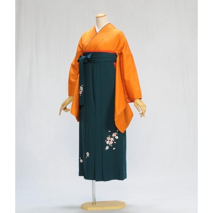 卒業式 卒園式 女 袴 レンタル 先生 教員 着物 寛斎オレンジ グリーン