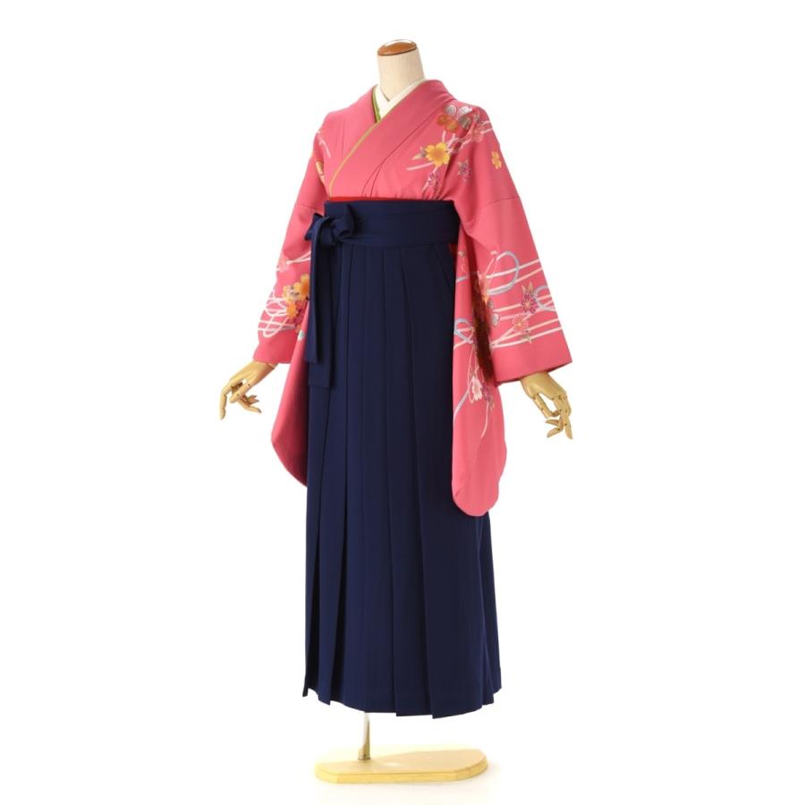 卒式 賃借 うしろ帯袴  お召しもの 濃サクラ色花くす玉  袴 紺 レディース 身の長 155珊〜170珊 教え子 最高学府 短大 専門職授業時間 うしろ帯 袴仕掛ける フルセット 2月 3月 春 着物、浴衣-レンタル