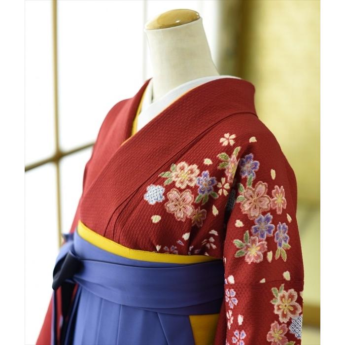 袴 レンタル 卒業式 女子袴 先生 教員 着物 赤匹田椿 あいぼかし蝶