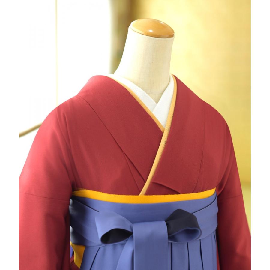 卒業式 袴 レンタル 女性 先生 教員 着物 都えんじ 裄S あいぼかし蝶 
