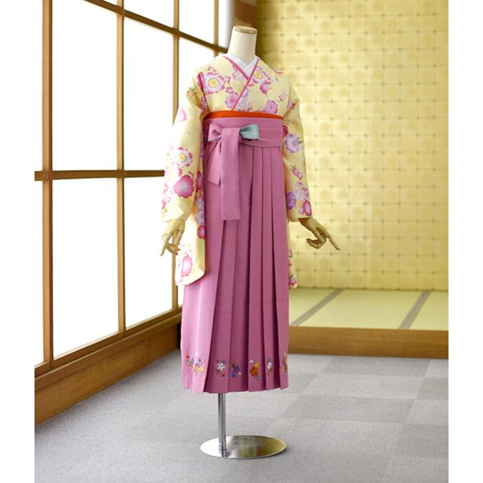 袴 レンタル 卒業式 女子袴 着物 クリーム桜模様 ピンク桜刺繍の調べ 