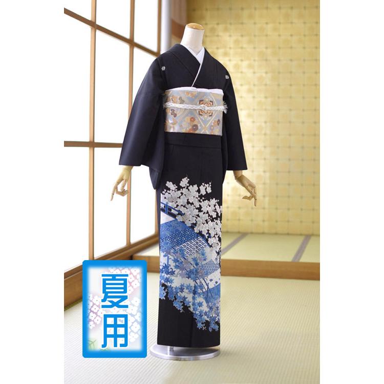 留袖とモーニング同時注文で10%OFF 留袖 レンタル 単衣 夏用 ブルー